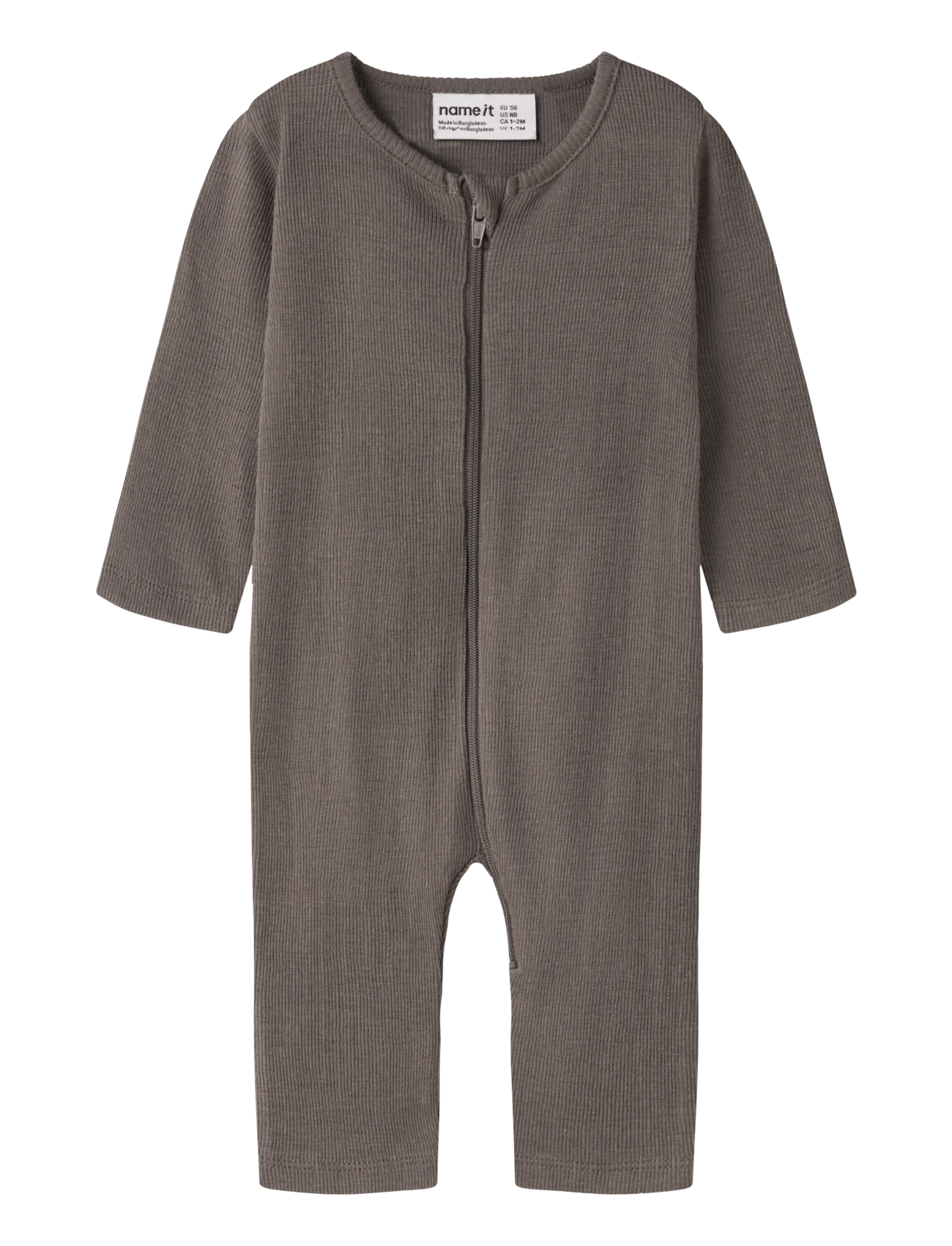 name it NBMWOSSA WO/SI RIB NIGHTSUIT - Schlafanzüge - MOREL / brown