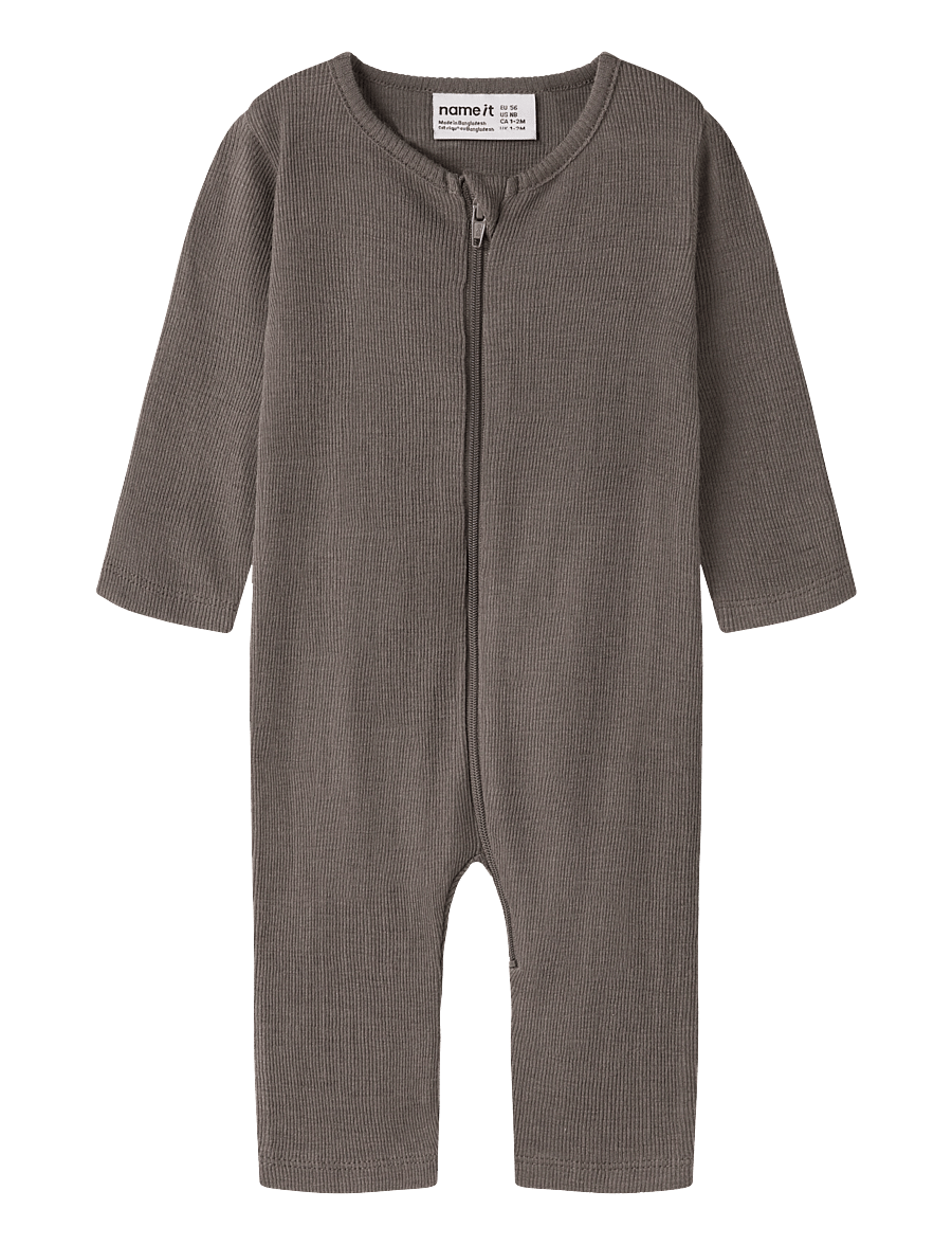 name it - NBMWOSSA WO/SI RIB NIGHTSUIT - schlafoveralls - morel - 0