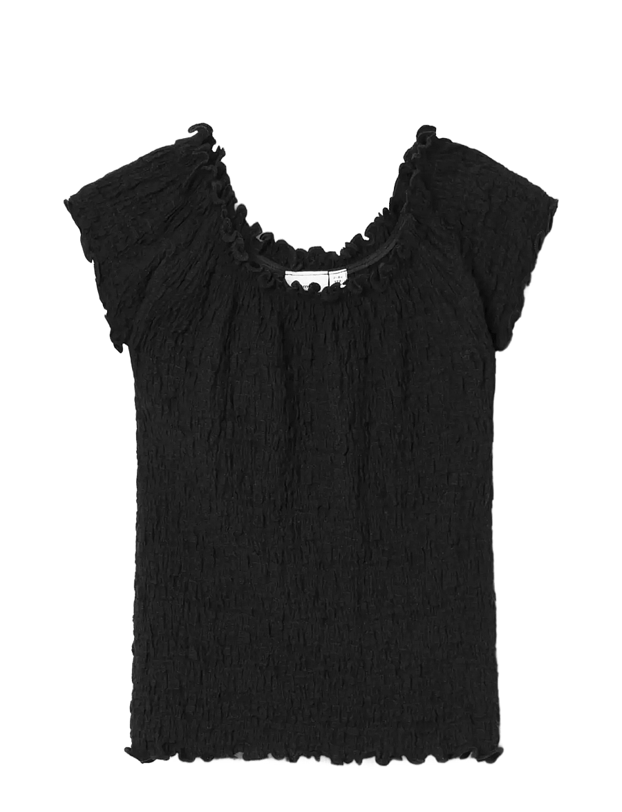 name it - NKFHALISSE SS TOP NOOS - blusen & tuniken - black - 0