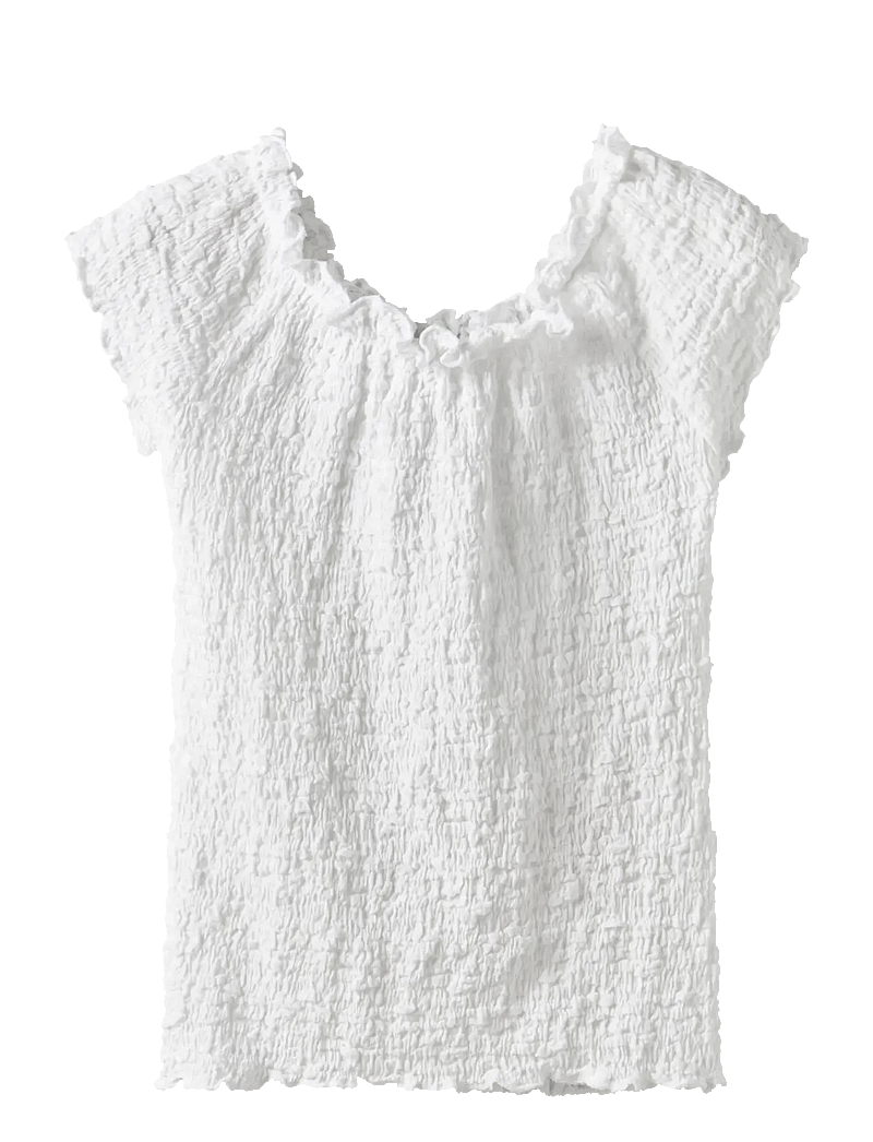 name it - NKFHALISSE SS TOP NOOS - blússur og kyrtlar - bright white - 0