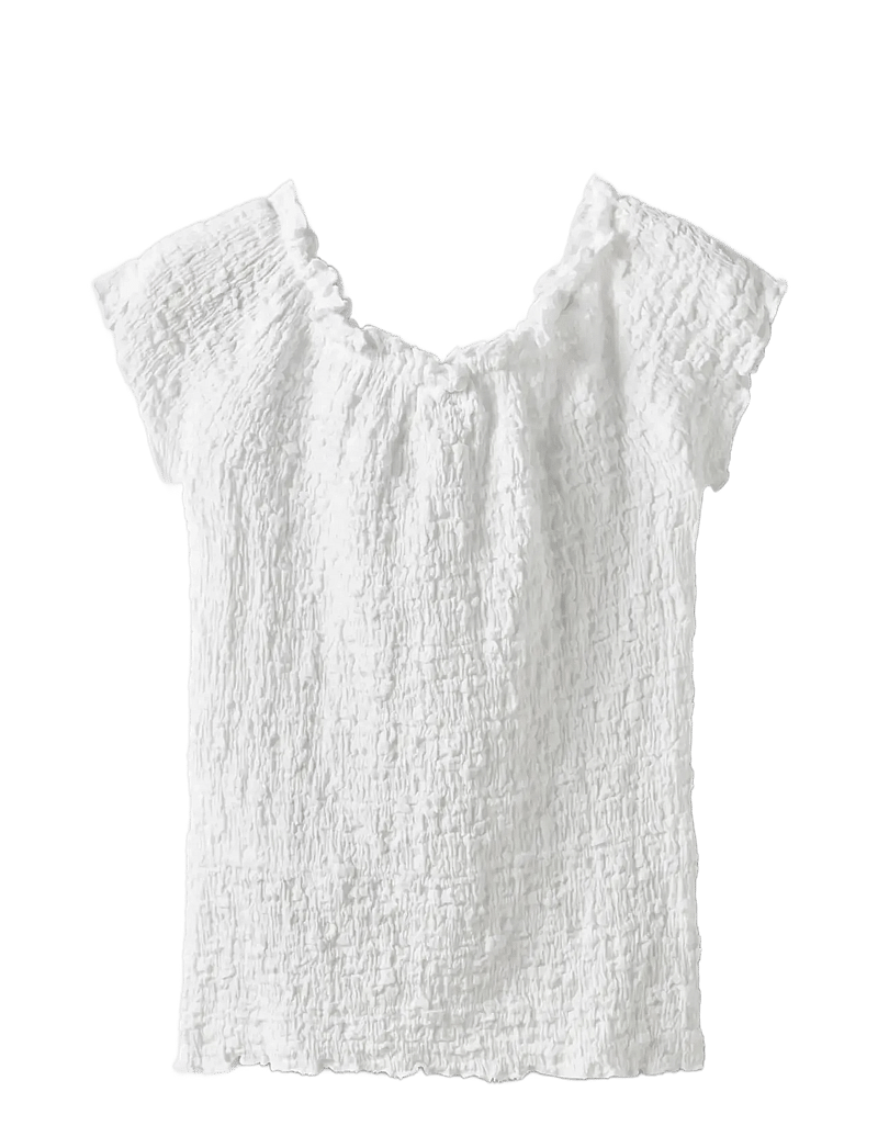 name it - NKFHALISSE SS TOP NOOS - blússur og kyrtlar - bright white - 1