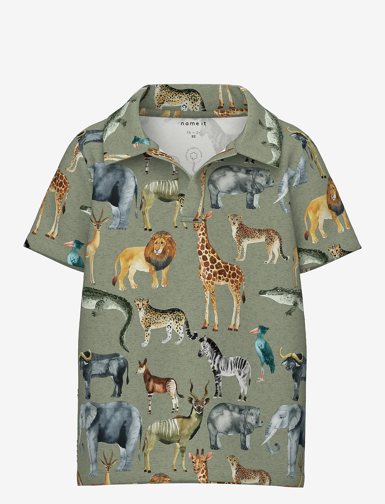 name it - NMMJALE SS POLO - oil green - 0