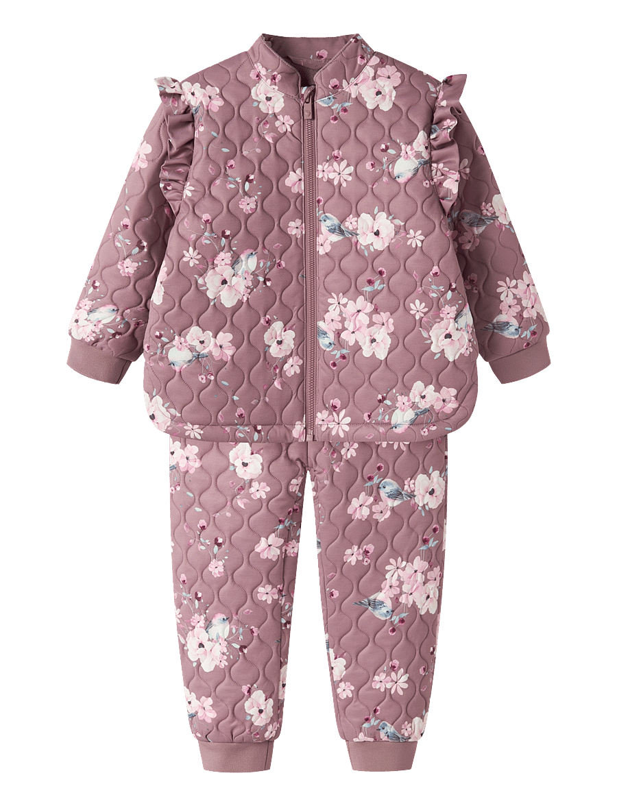 name it - NMFMOON QUILT SET AOP 1FO - termokomplektid - wistful mauve - 0