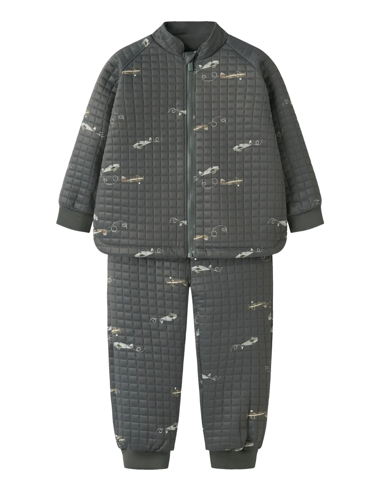 NMMMOON QUILT SET AOP 1FO - GREY PINSTRIPE