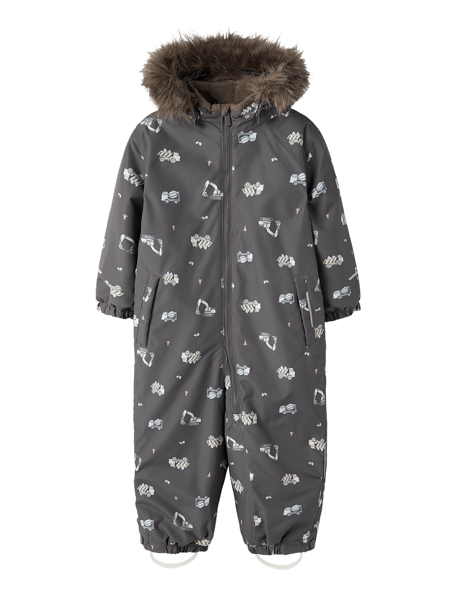 name it - NMMSNOW10 SUIT AOP FO NOOS - vinteroveraller - blackened pearl - 0