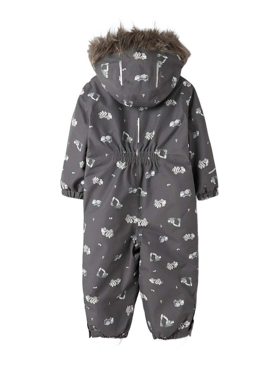 name it - NMMSNOW10 SUIT AOP FO NOOS - vinteroveraller - blackened pearl - 1