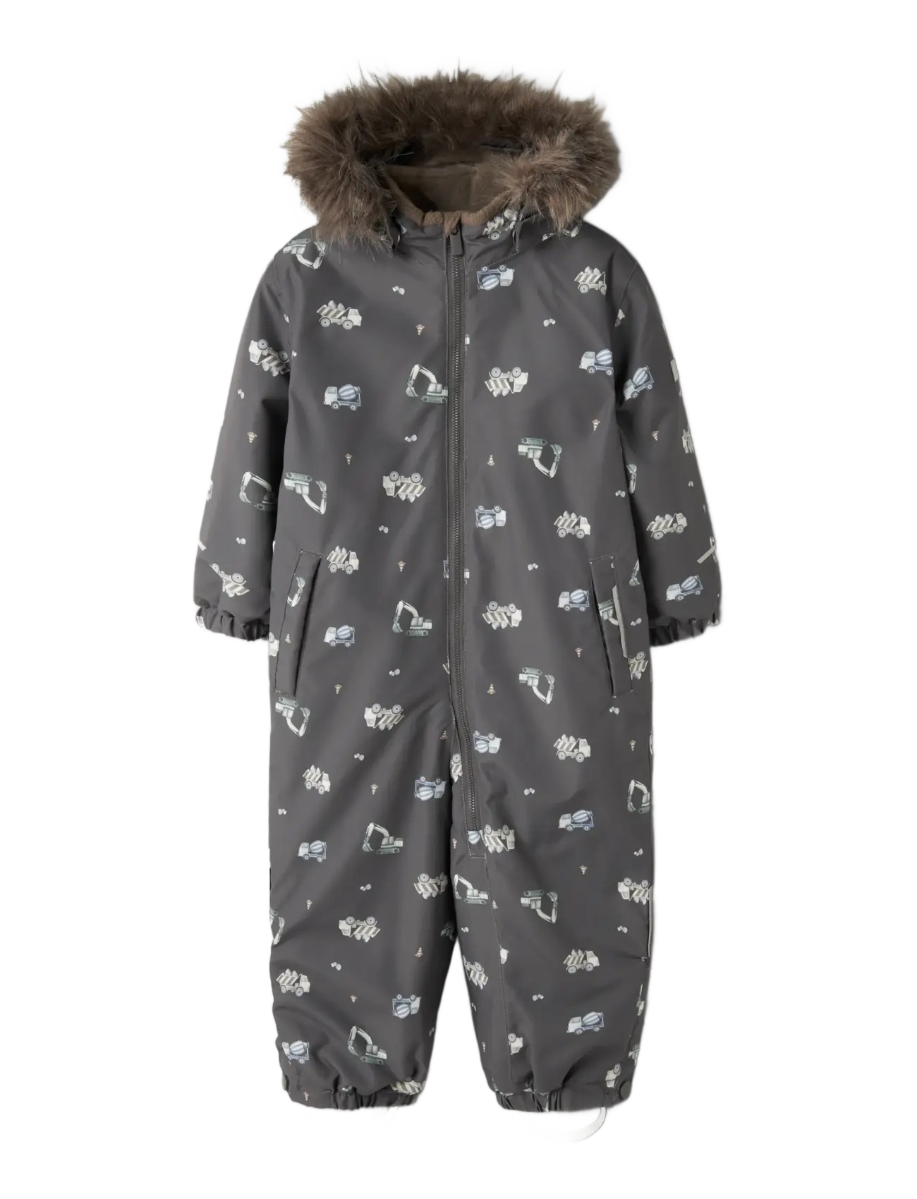 name it - NMMSNOW10 SUIT AOP FO NOOS - vinteroveraller - blackened pearl - 2