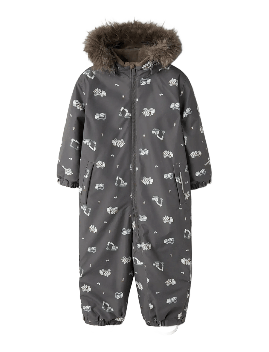 name it - NMMSNOW10 SUIT AOP FO NOOS - vinteroveraller - blackened pearl - 2