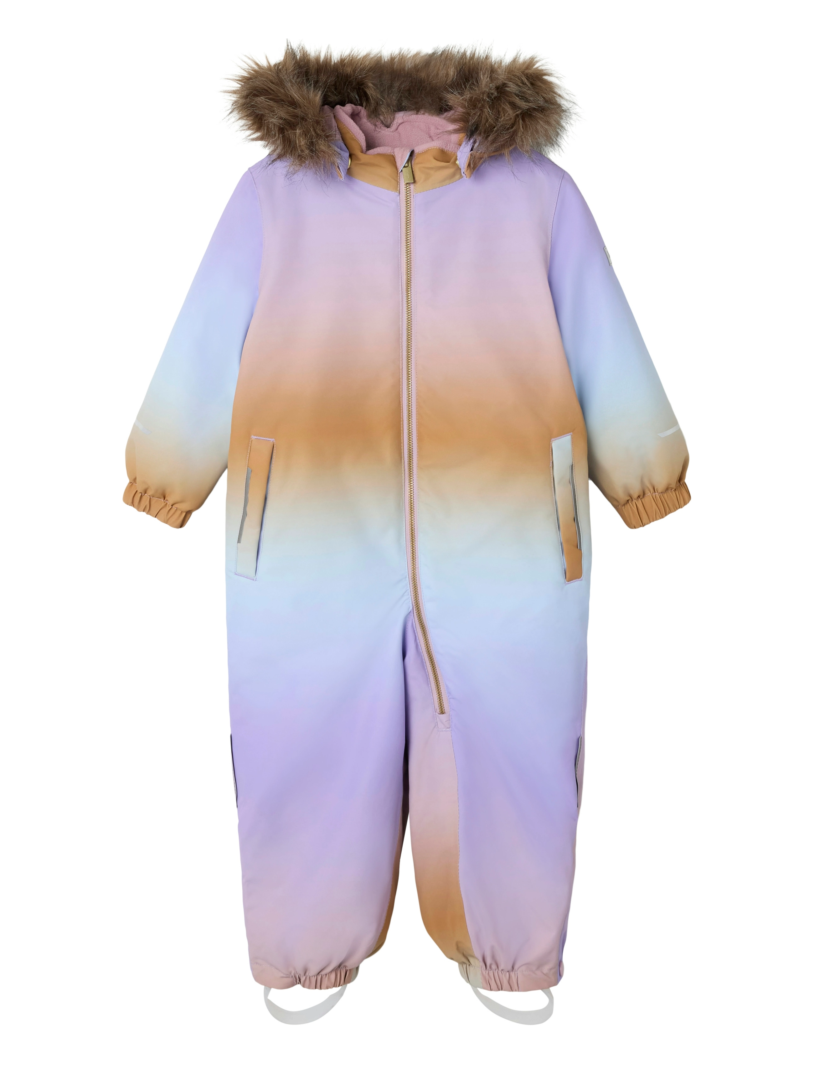 name it NMFSNOW10 SUIT AOP FO NOOS - Talvekombinesoon - SUBDUED BLUE / purple