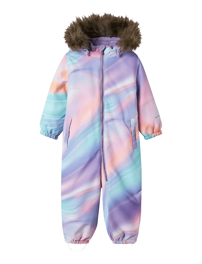 name it - NMFSNOW10 SUIT AOP FO NOOS - schneeanzug - sunlit allium - 1