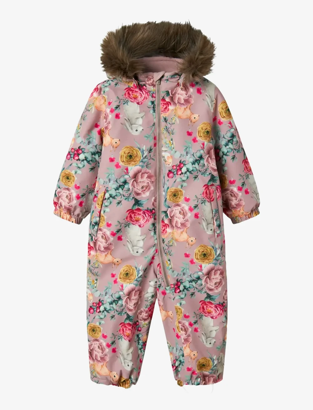 name it - NMFSNOW10 SUIT AOP FO NOOS - schneeanzug - woodrose - 1