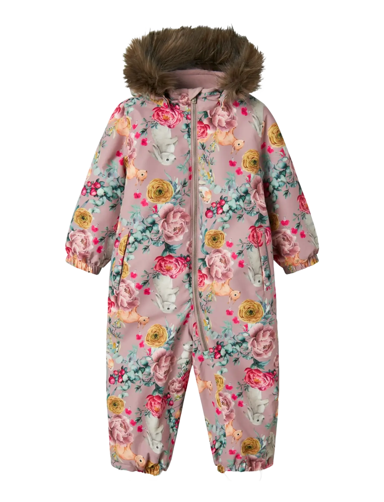 name it NMFSNOW10 SUIT AOP FO NOOS - Schneeanzug - WOODROSE / pink/rose