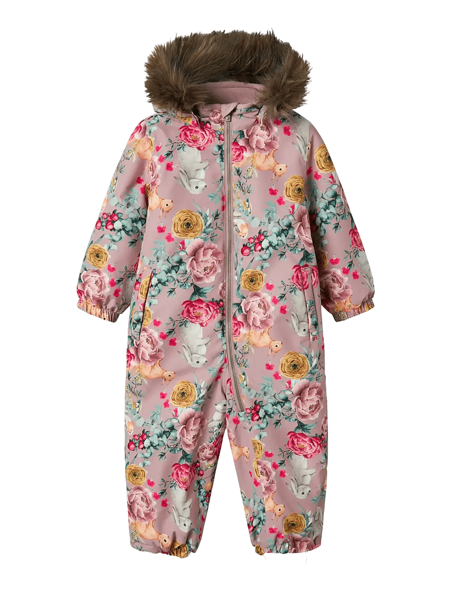 name it - NMFSNOW10 SUIT AOP FO NOOS - snowsuit - woodrose - 1