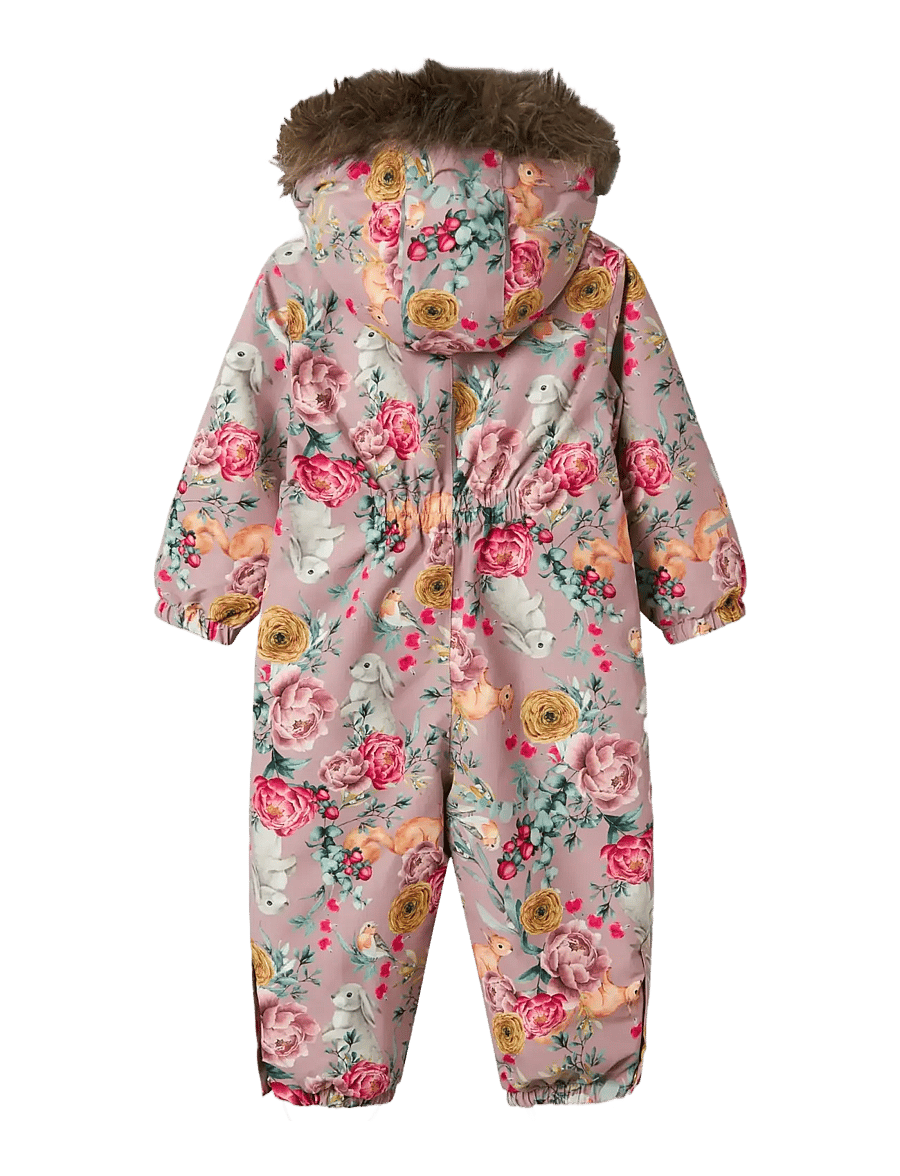 name it - NMFSNOW10 SUIT AOP FO NOOS - snowsuit - woodrose - 2