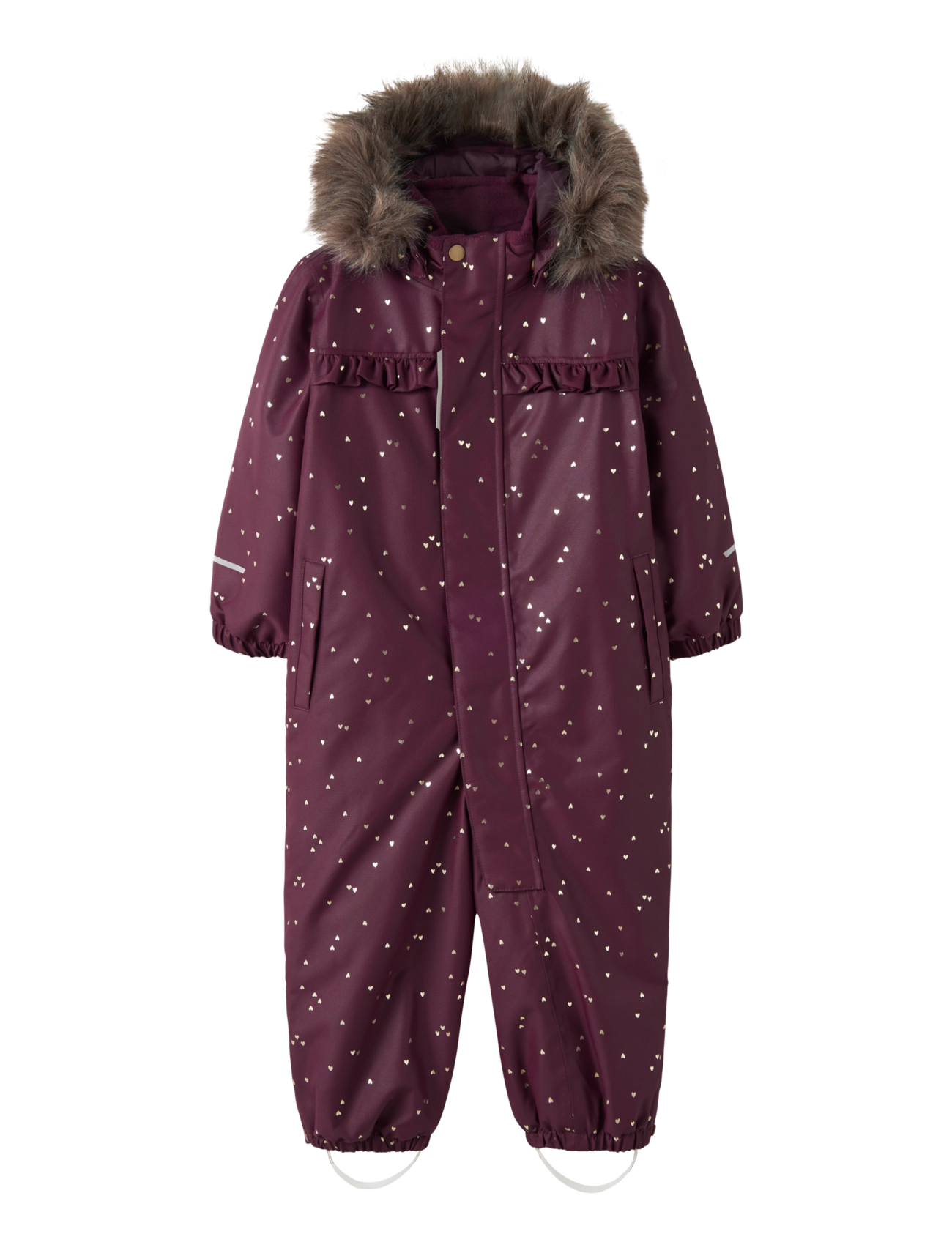 name it NMFSNOW10 SUIT FRILL GLITTER FO - Termokombinesoonid - FIG / burgundy
