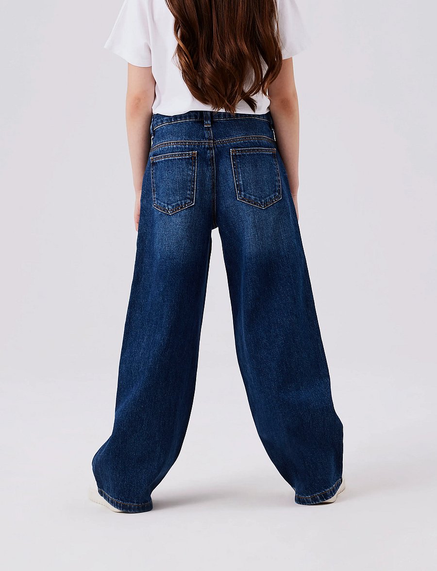 name it - NKFROSE WIDE JEANS 5529-BE NOOS - hosen mit weitem bein - dark blue denim - 4