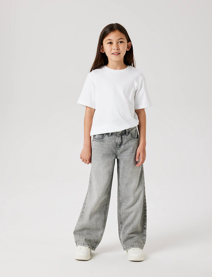 name it - NKFROSE WIDE JEANS 5529-BE NOOS - hosen mit weitem bein - light grey denim - 0