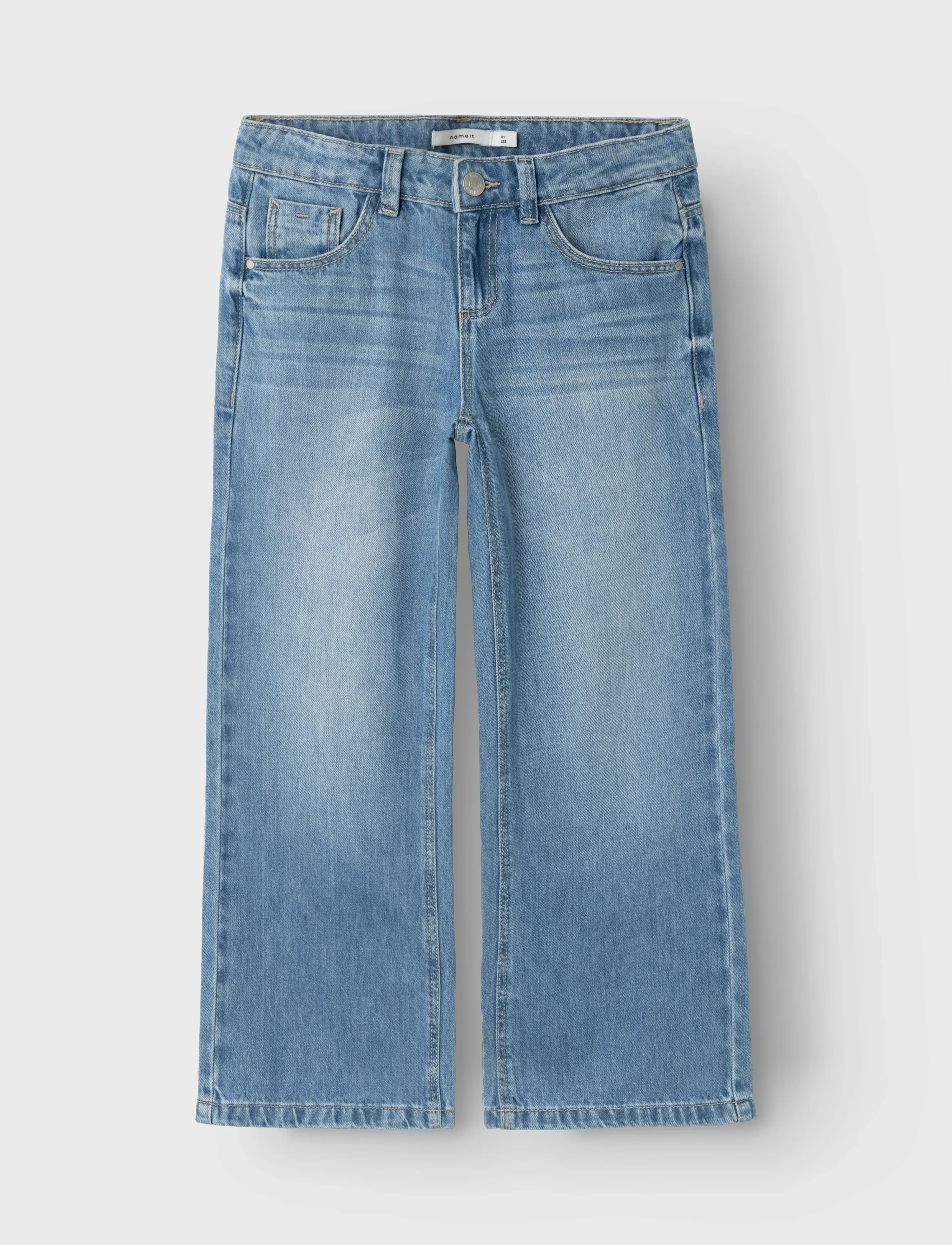 name it Nkfrose Wide Jeans 5529-Be Noos, Børn, Brede Ben Jeans, Blå, Str: 164