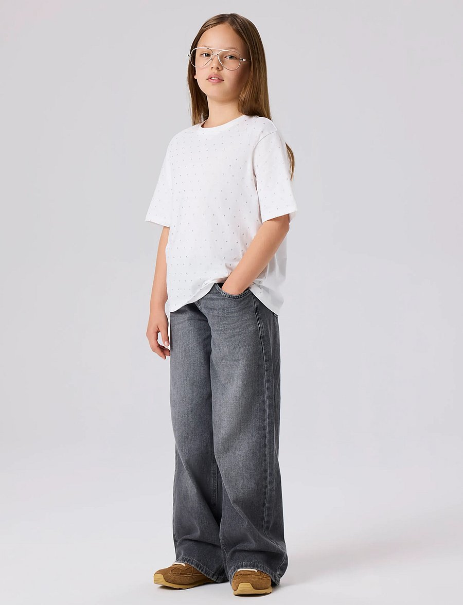 name it - NKFROSE WIDE JEANS 5529-BE NOOS - platūs džinsai - medium grey denim - 3