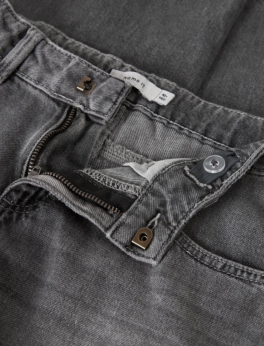 name it - NKFROSE WIDE JEANS 5529-BE NOOS - platūs džinsai - medium grey denim - 5