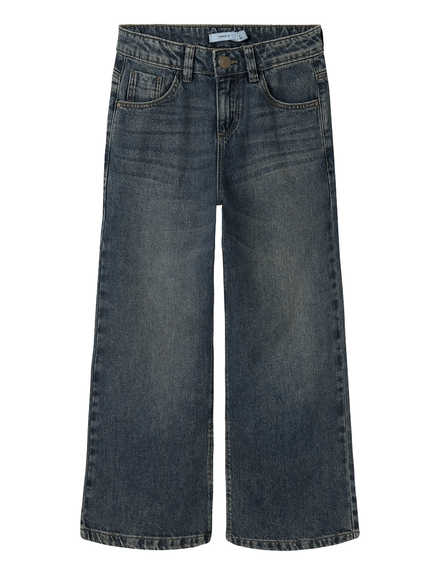 name it - NKFROSE WIDE JEANS 5529-BE NOOS - platūs džinsai - vintage dark blue denim - 1