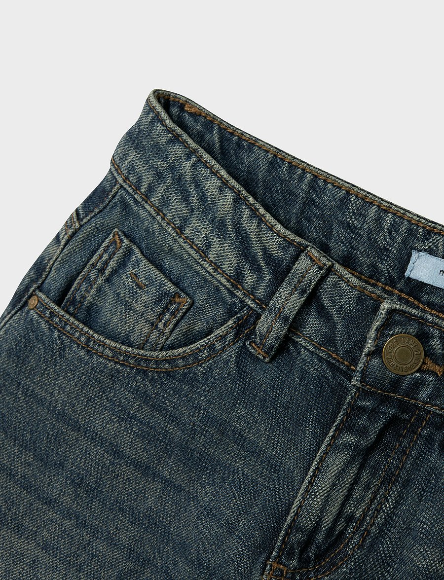 name it - NKFROSE WIDE JEANS 5529-BE NOOS - platūs džinsai - vintage dark blue denim - 3