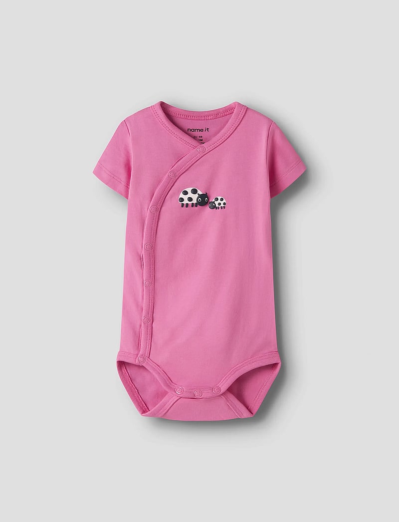 name it - NBFVUBIE SS WRAP BODY - kortærmede heldragter - strawberry moon - 0
