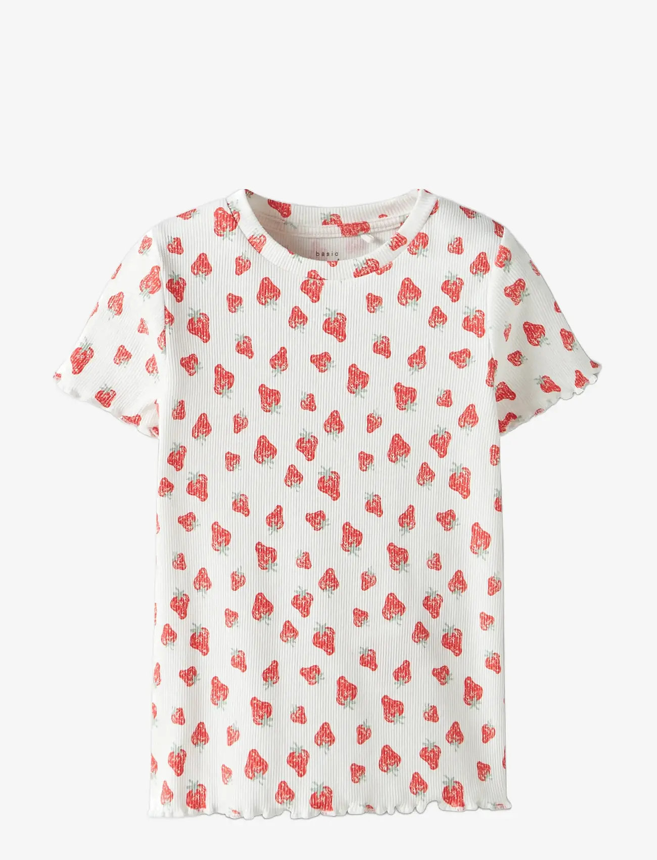 name it - NMFVEMMA AOP SS SLIM TOP - efterårstøj - bright white - 0