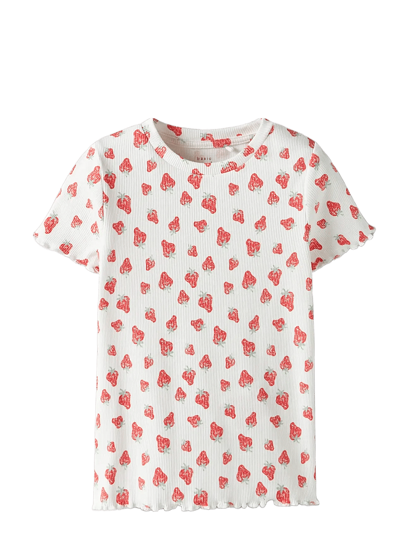 name it - NMFVEMMA AOP SS SLIM TOP - lühikeste varrukatega t-särgid - bright white - 0