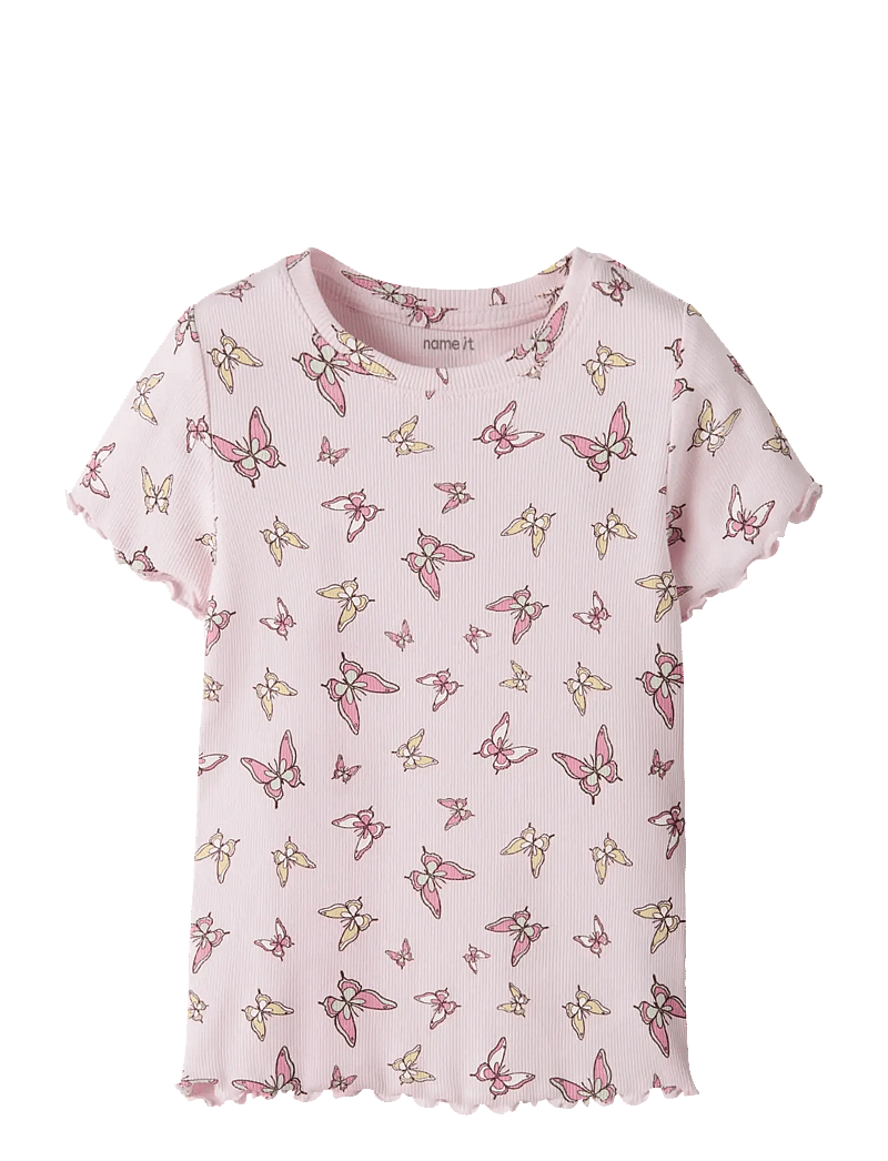 name it - NMFVEMMA AOP SS SLIM TOP - korte mouwen - cradle pink - 0