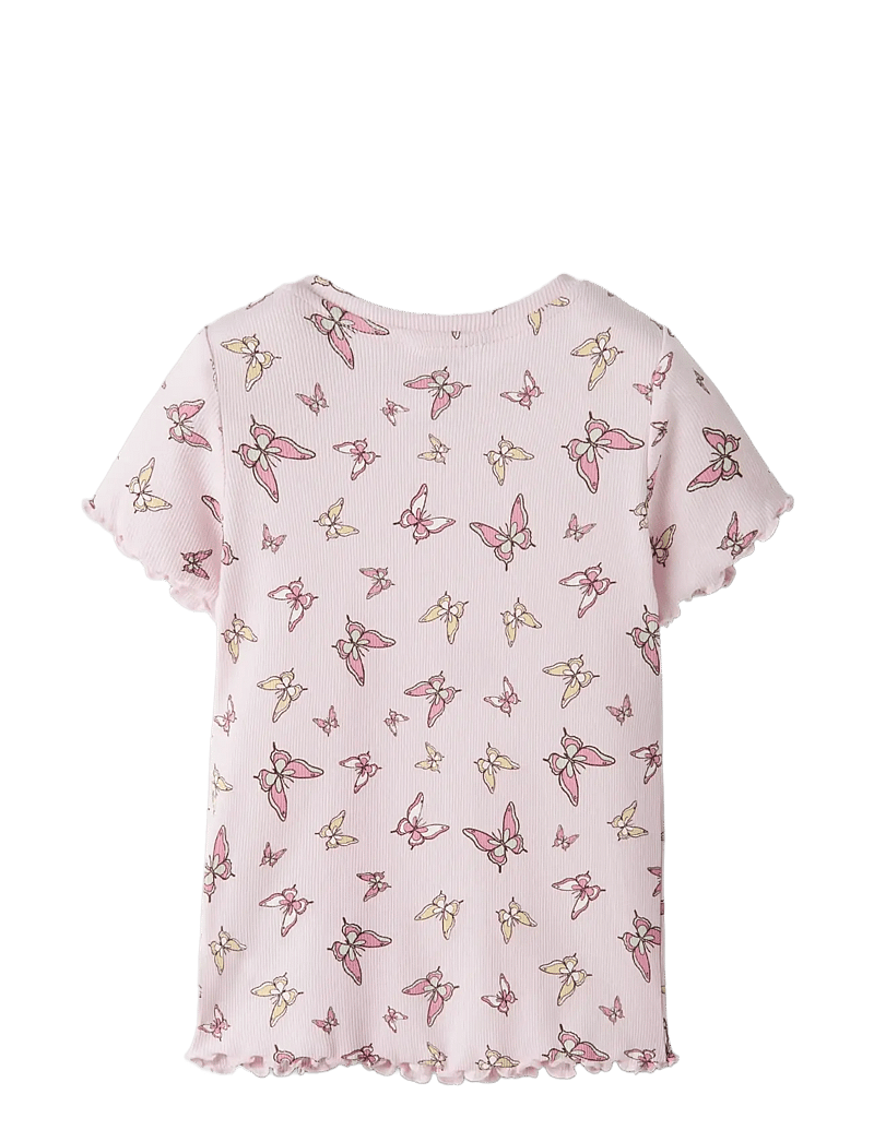 name it - NMFVEMMA AOP SS SLIM TOP - korte mouwen - cradle pink - 1