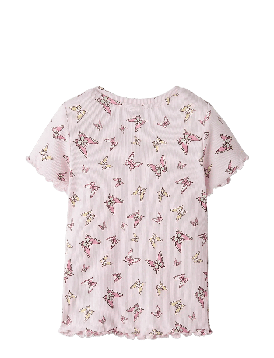 name it - NMFVEMMA AOP SS SLIM TOP - stutterma bolir - cradle pink - 1