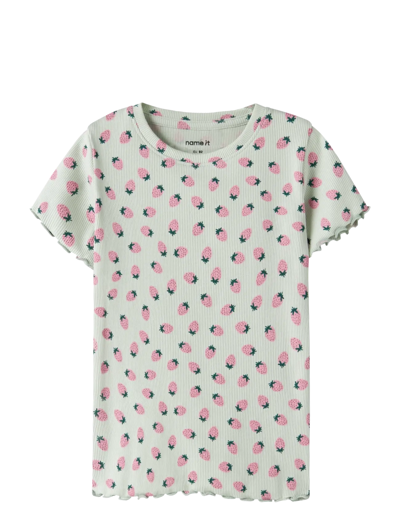 name it Nmfvemma Aop Ss Slim Top, 98, T-shirts, Blau - Short-sleeved, Kinder