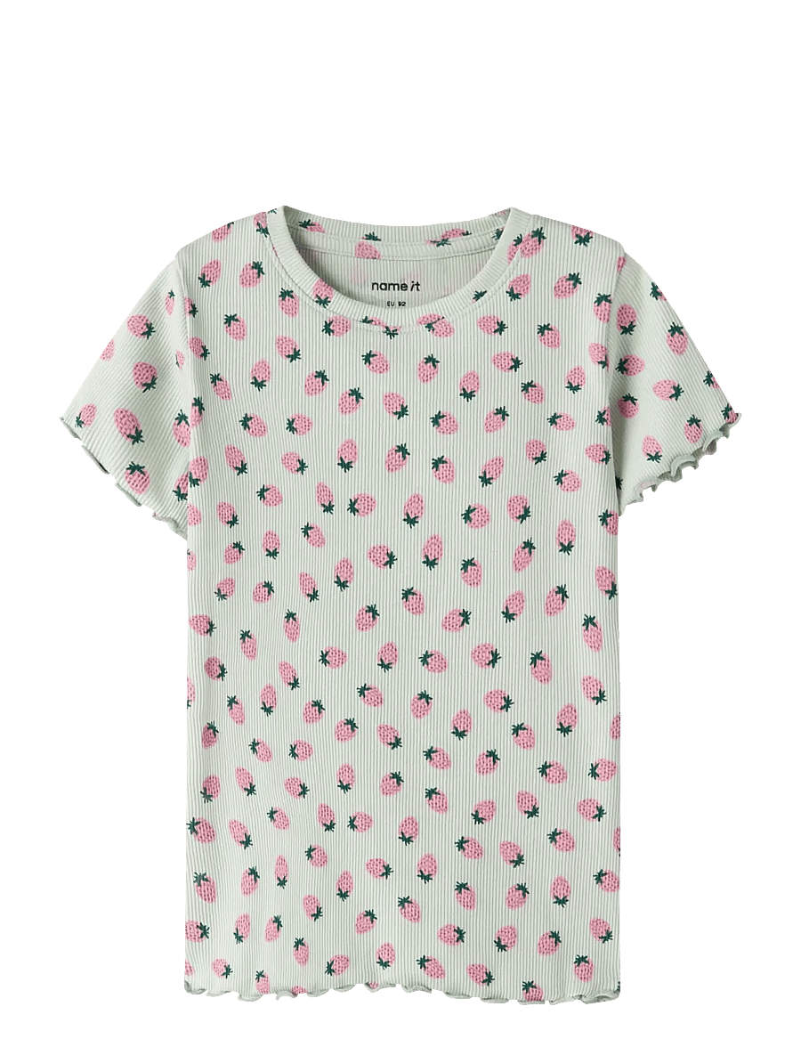 name it - NMFVEMMA AOP SS SLIM TOP - kurzärmelige - pale aqua - 0