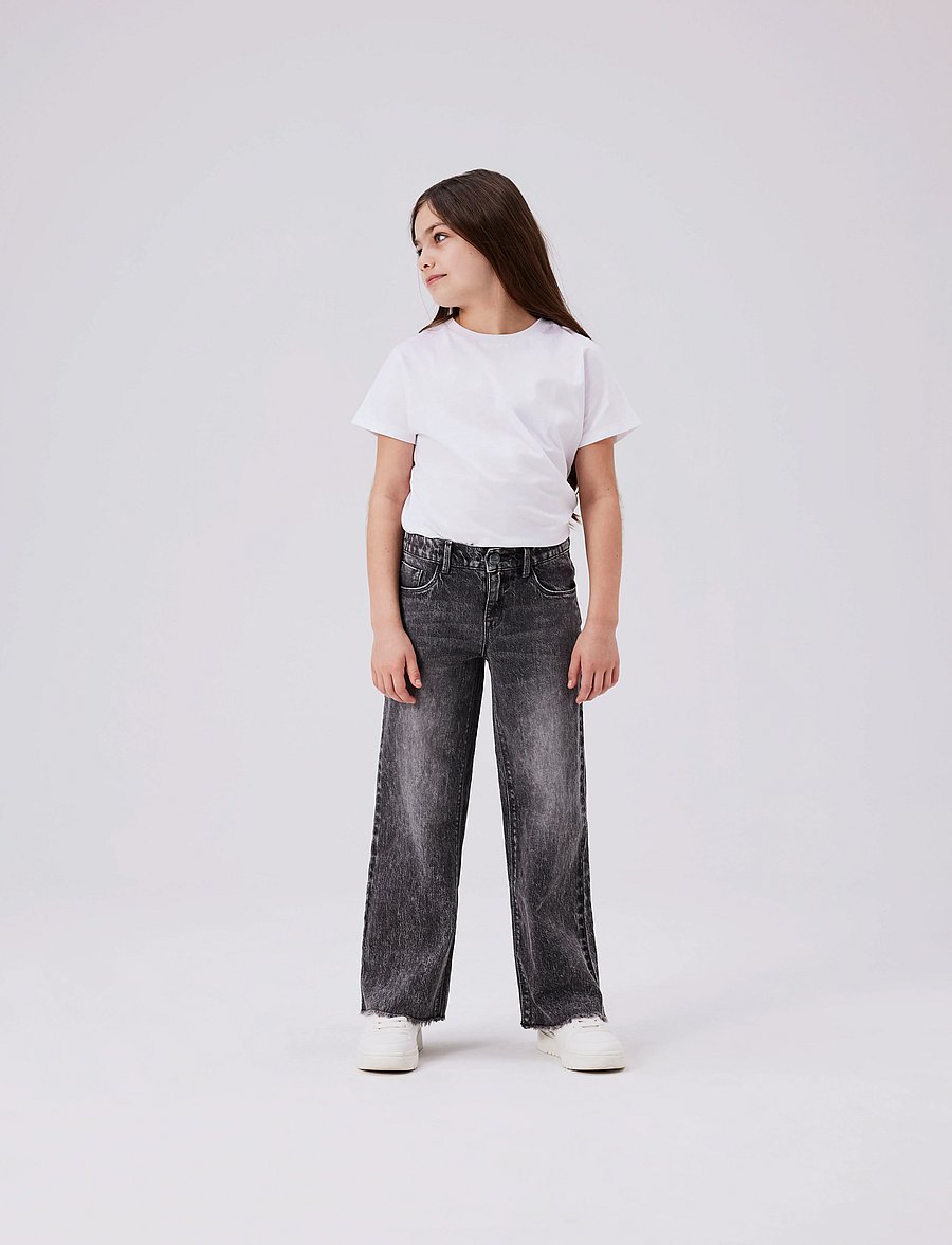 name it - NKFROSE WIDE JEANS 9417-TK NOOS - tavalised teksad - dark grey denim - 0