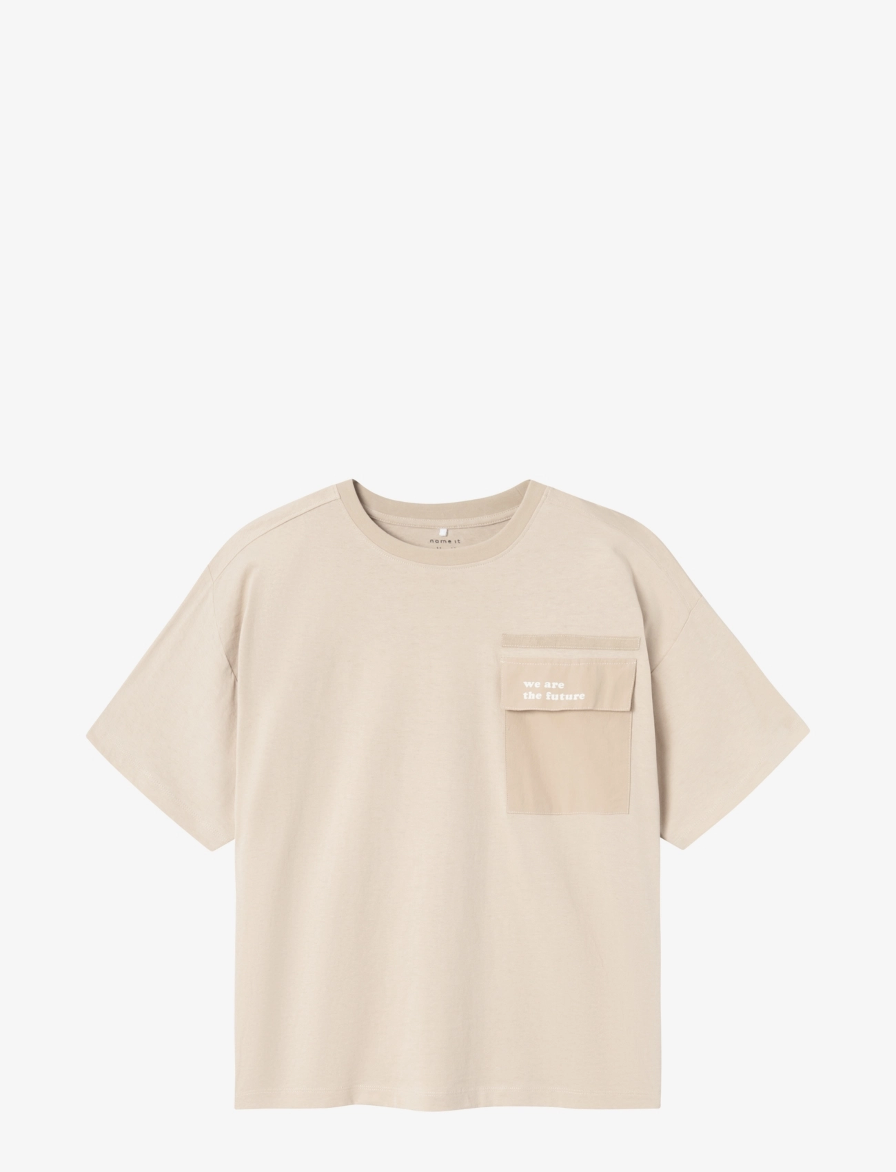 NKMORIK SS BOXY TOP - OXFORD TAN