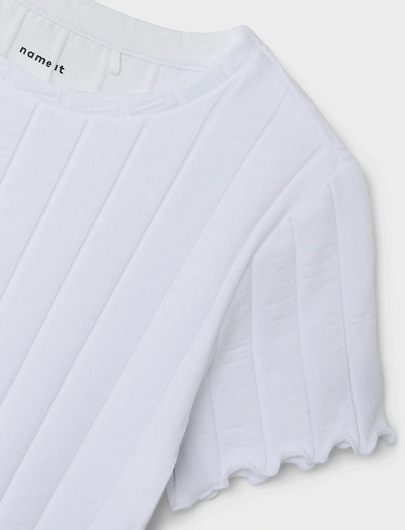 name it - NKFNORALINA SS CROP TOP NOOS - t-krekli ar īsām piedurknēm - bright white - 3