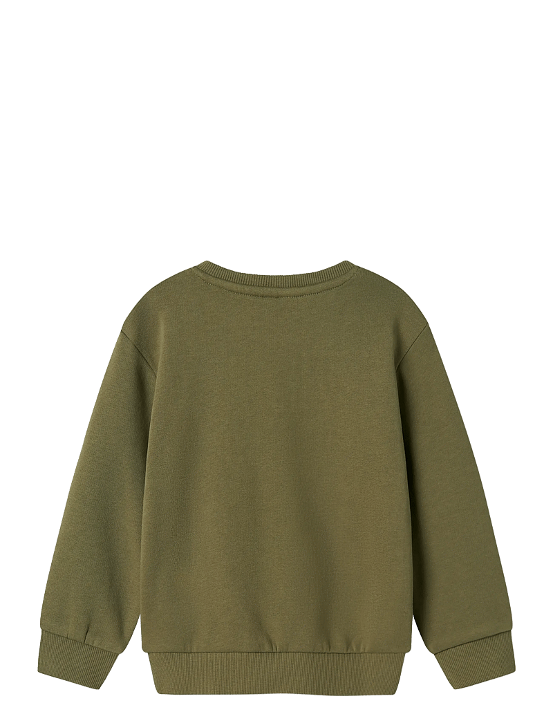 name it - NMMOBANNO LS LOOSE SWEAT BRU PB - dressipluusid - deep lichen green - 1
