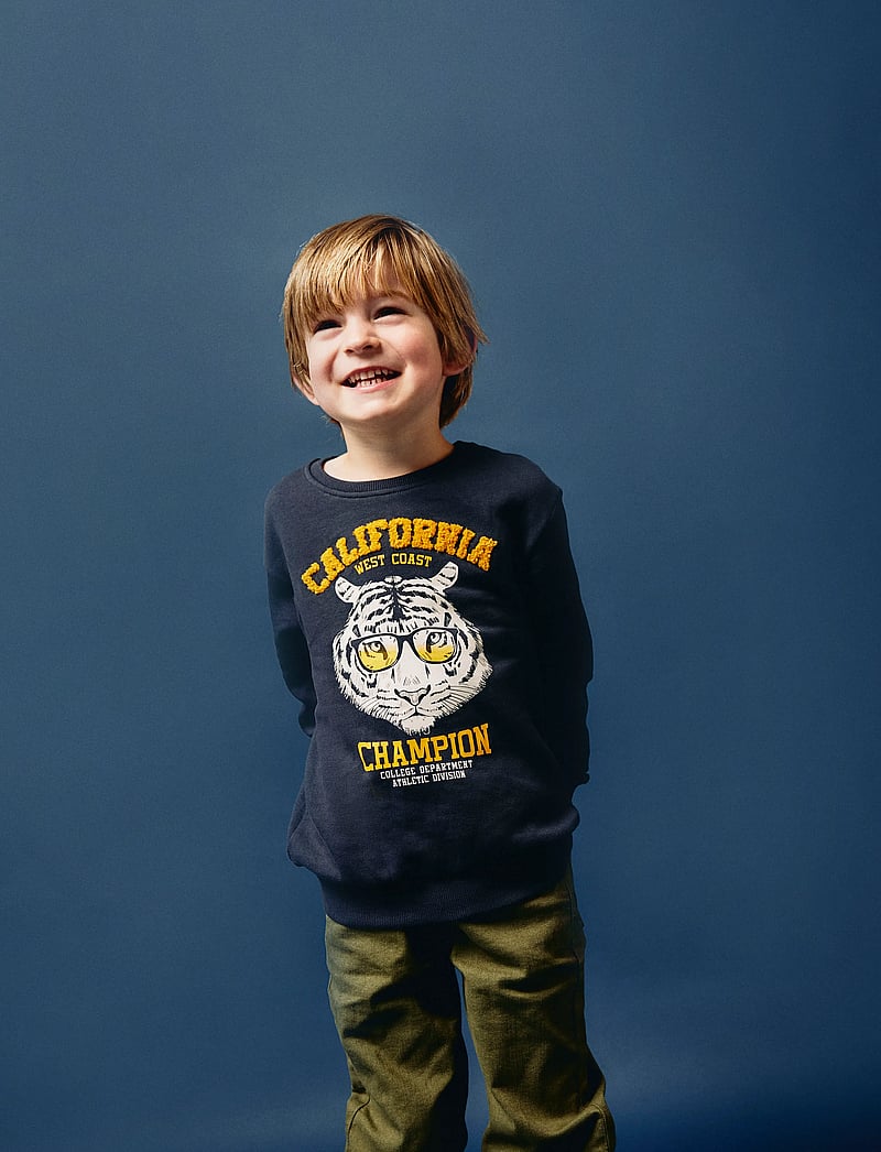 name it - NMMOBANNO LS LOOSE SWEAT BRU PB - sweatshirts - india ink - 3