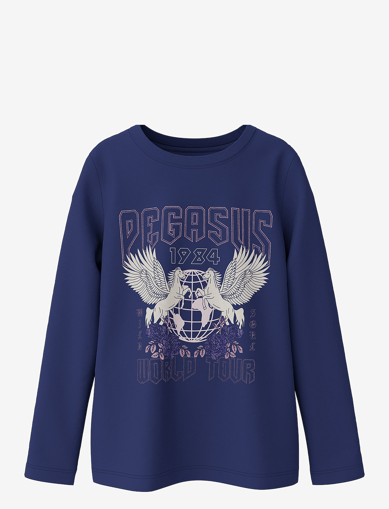 name it - NKFOLISIA LS TOP PB - langærmede t-shirts - beacon blue - 0