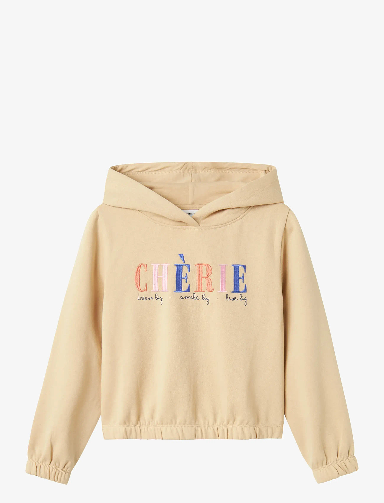 name it - NKFOLANJA LS SHORT LOOSE SWE WH BRU PB - hættetrøjer - irish cream - 0