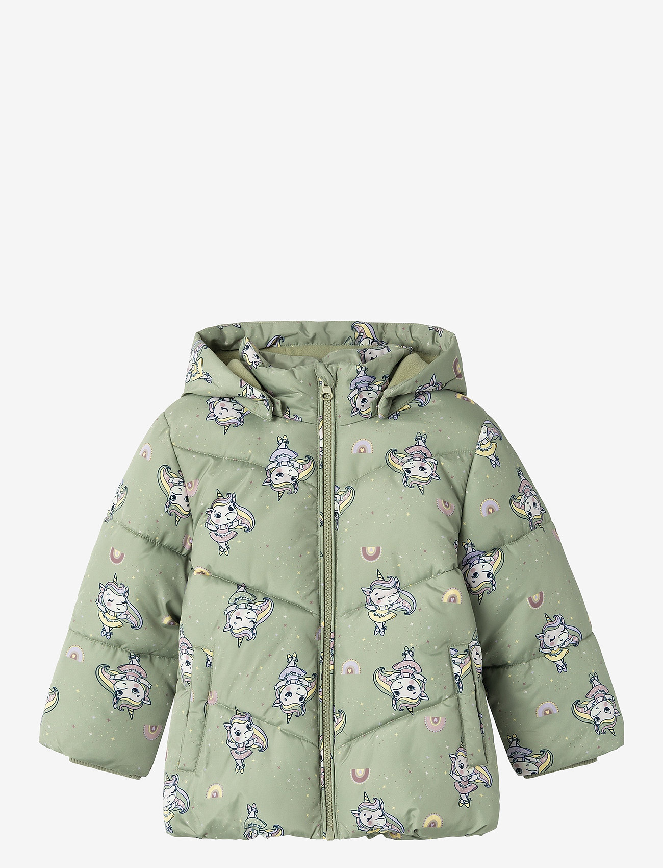 name it - NMFMAY PUFFER JACKET AOP - seagrass - 0