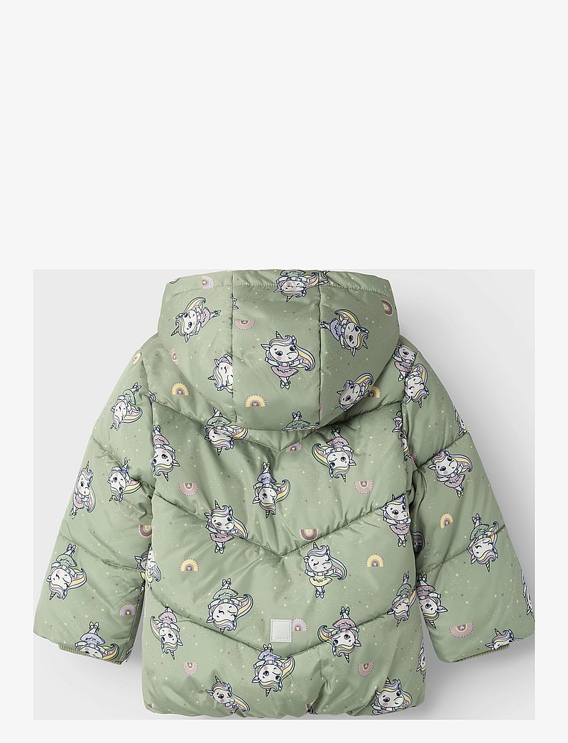 name it - NMFMAY PUFFER JACKET AOP - talvejope - seagrass - 1