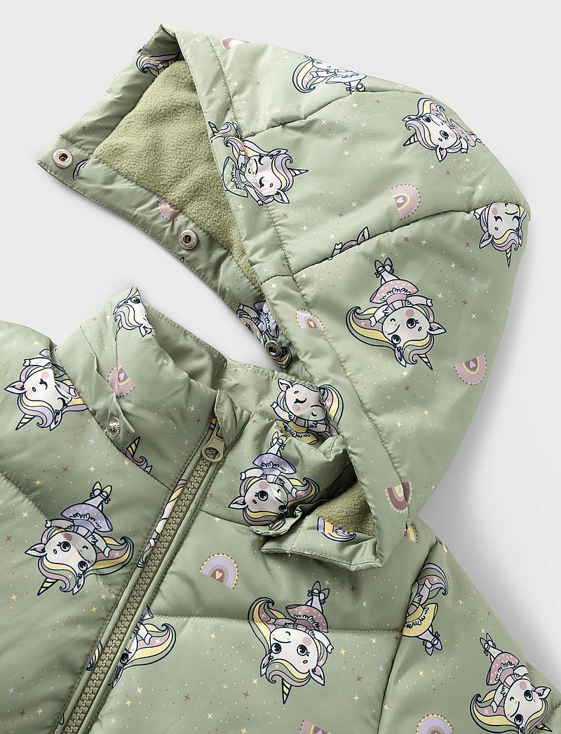 name it - NMFMAY PUFFER JACKET AOP - talvejope - seagrass - 3