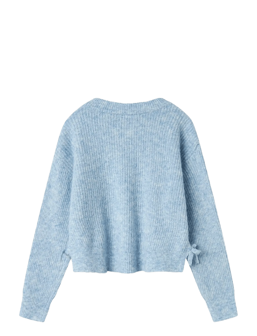 name it - NKFLINNEA LS LOOSE SHORT KNIT - džemprid - dusty blue - 1