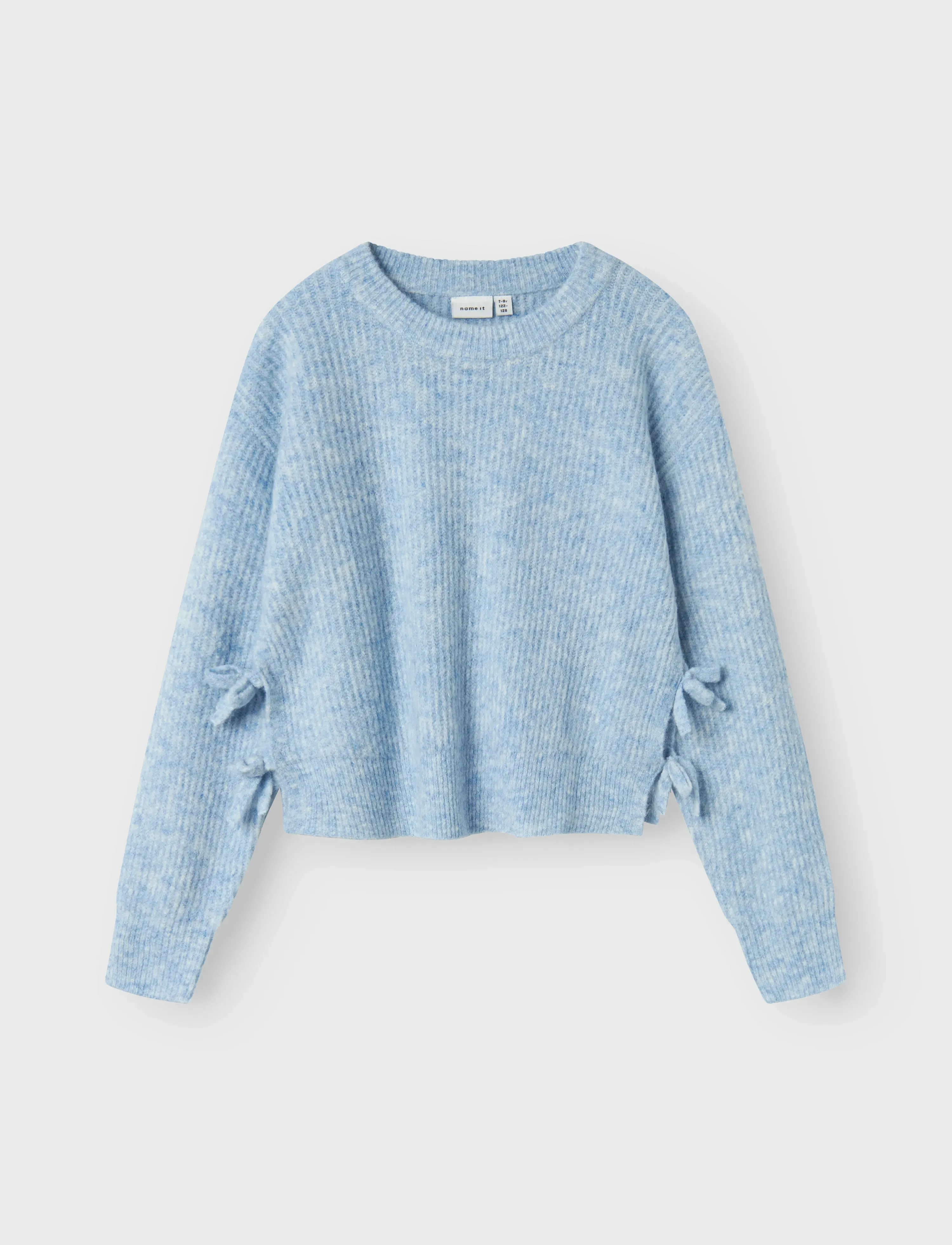 name it - NKFLINNEA LS LOOSE SHORT KNIT - džemprid - dusty blue - 2