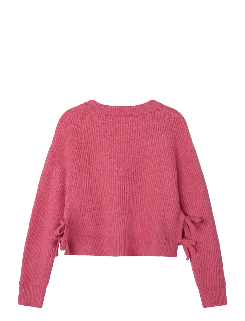 name it - NKFLINNEA LS LOOSE SHORT KNIT - trøjer - rapture rose - 1