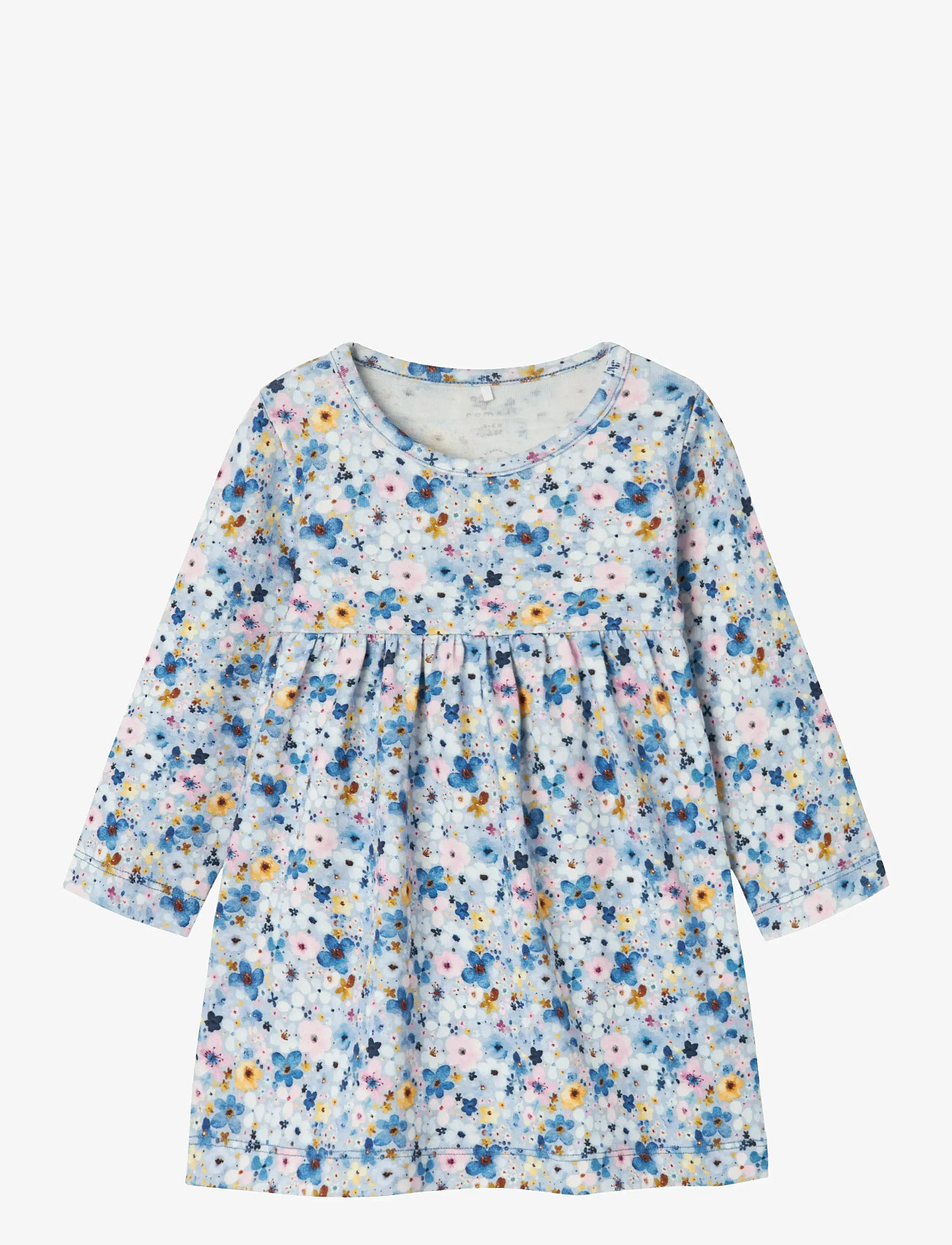 name it - NBFLOSA M LS DRESS - långärmade babyklänningar - chambray blue - 0