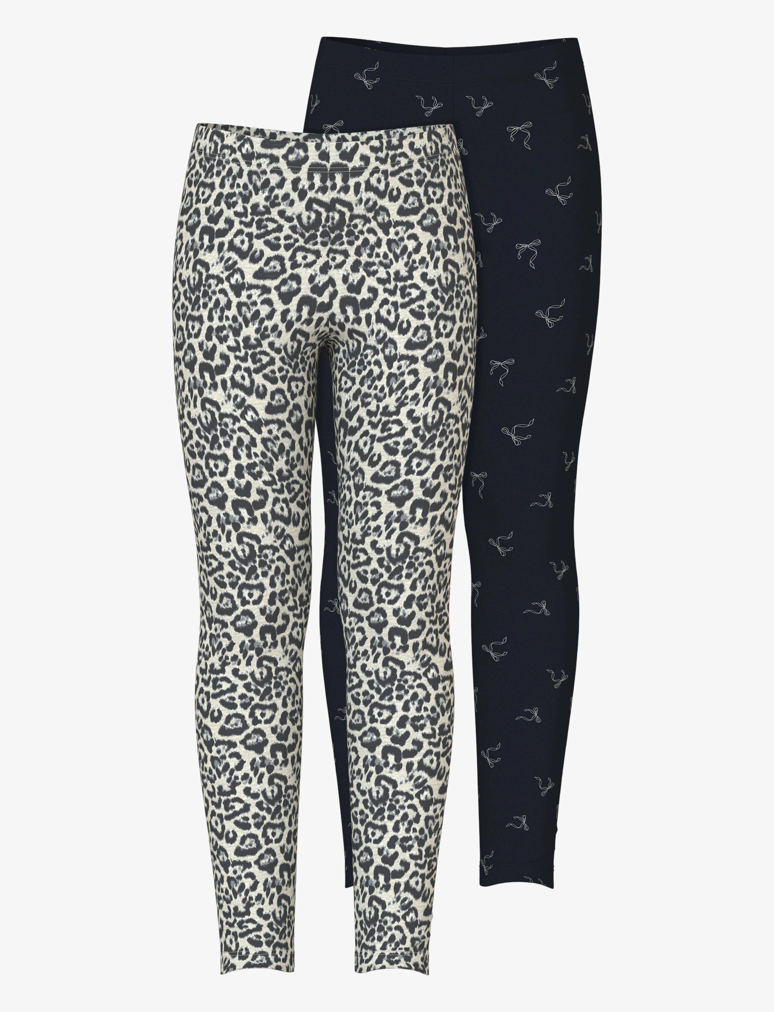 name it NKFVIVIAN 2P AOP LEGGING - Multipack leggins - LIGHT GREY MELANGE / grey