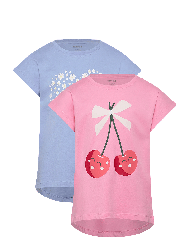 name it - NMFVIGEA 2P CAPSL TOP - kortärmade t-shirts - pink drink - 0